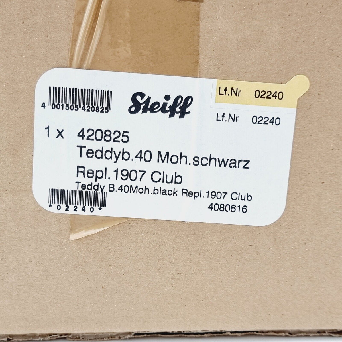 Steiff 420825 Teddybär schwarz Replica 1907 limitiert 3000 aus 2008 40 cm Mohair