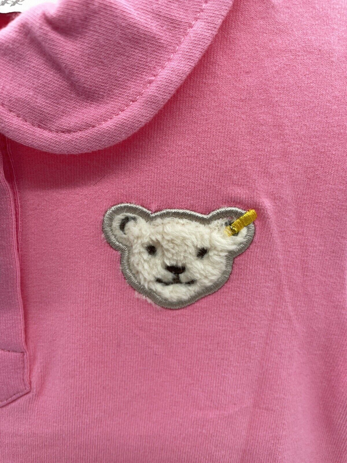Steiff Poloshirt kurzarm Gr. 68 mit Teddybären- Aufdruck Mädchen Teddybär