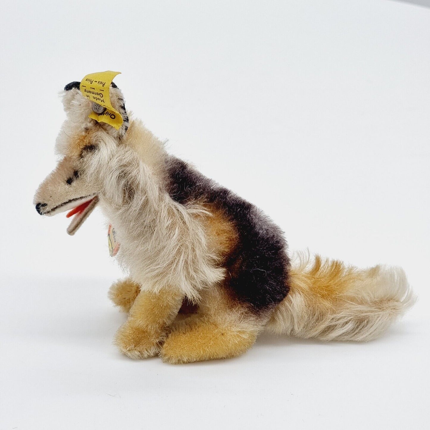 Steiff 4255/12 Collie Hund 12 cm Mohair sitzend 1968 - 1969