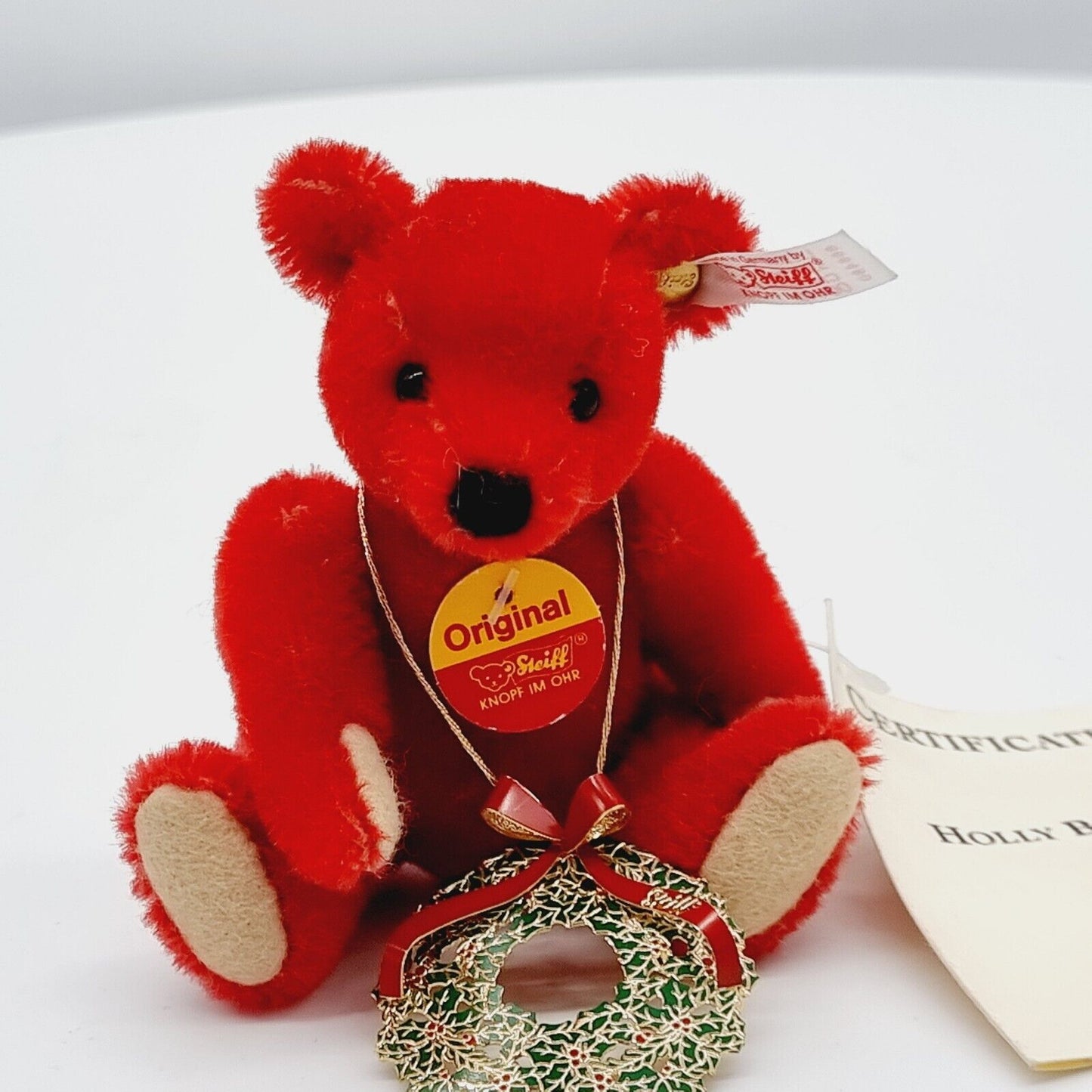 Steiff 666490 Holly Berry Teddybär 12 cm rot limitiert 5000 Christmas Ornament