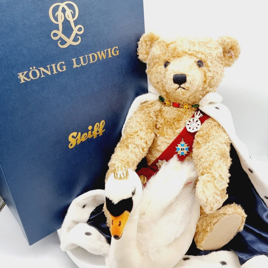 Steiff 673627 Teddybär König Ludwig mit Schwan limitiert 500 60 cm Mohair