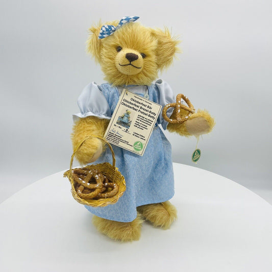 Hermann Coburg Teddybär Oktoberfest Brezel Betty limitiert 50 35cm Mohair