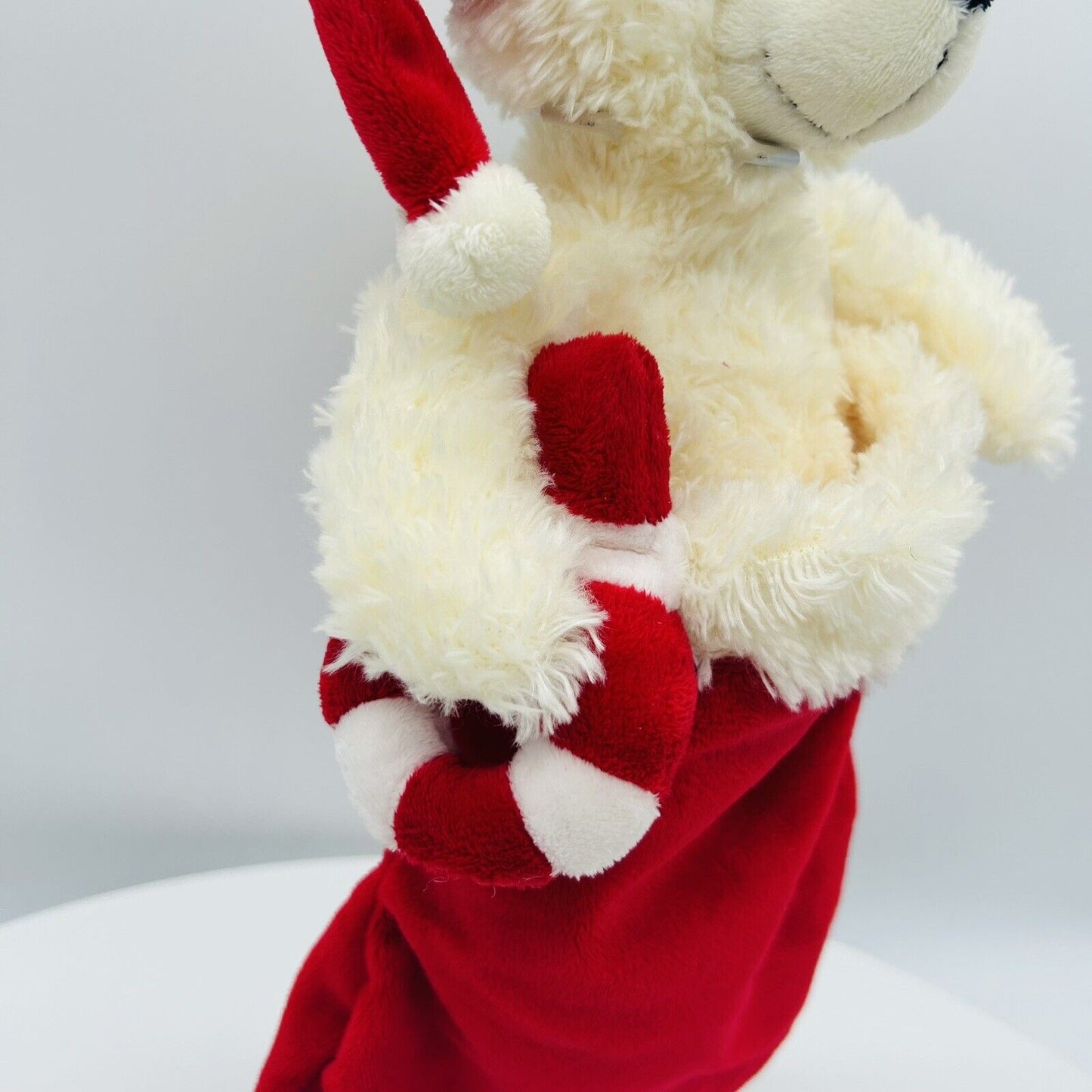 Steiff 111525 Teddybär Weihnachten mit Zuckerstange im Strumpf 28 cm