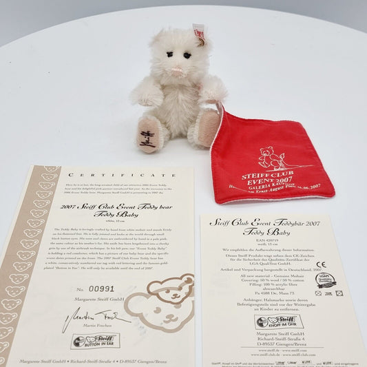 Steiff 420719 Teddybär Steiff Club 2007 13 cm Galeria mit Unterschrift 2007