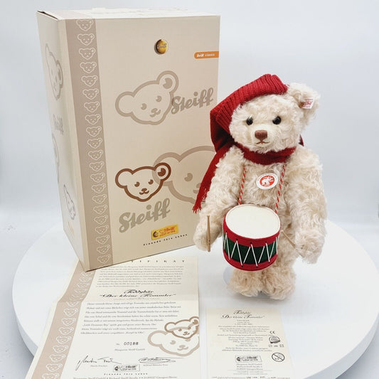 Steiff Teddybär Der kleine Trommler 037368 30 cm limitiert 2007 weiß