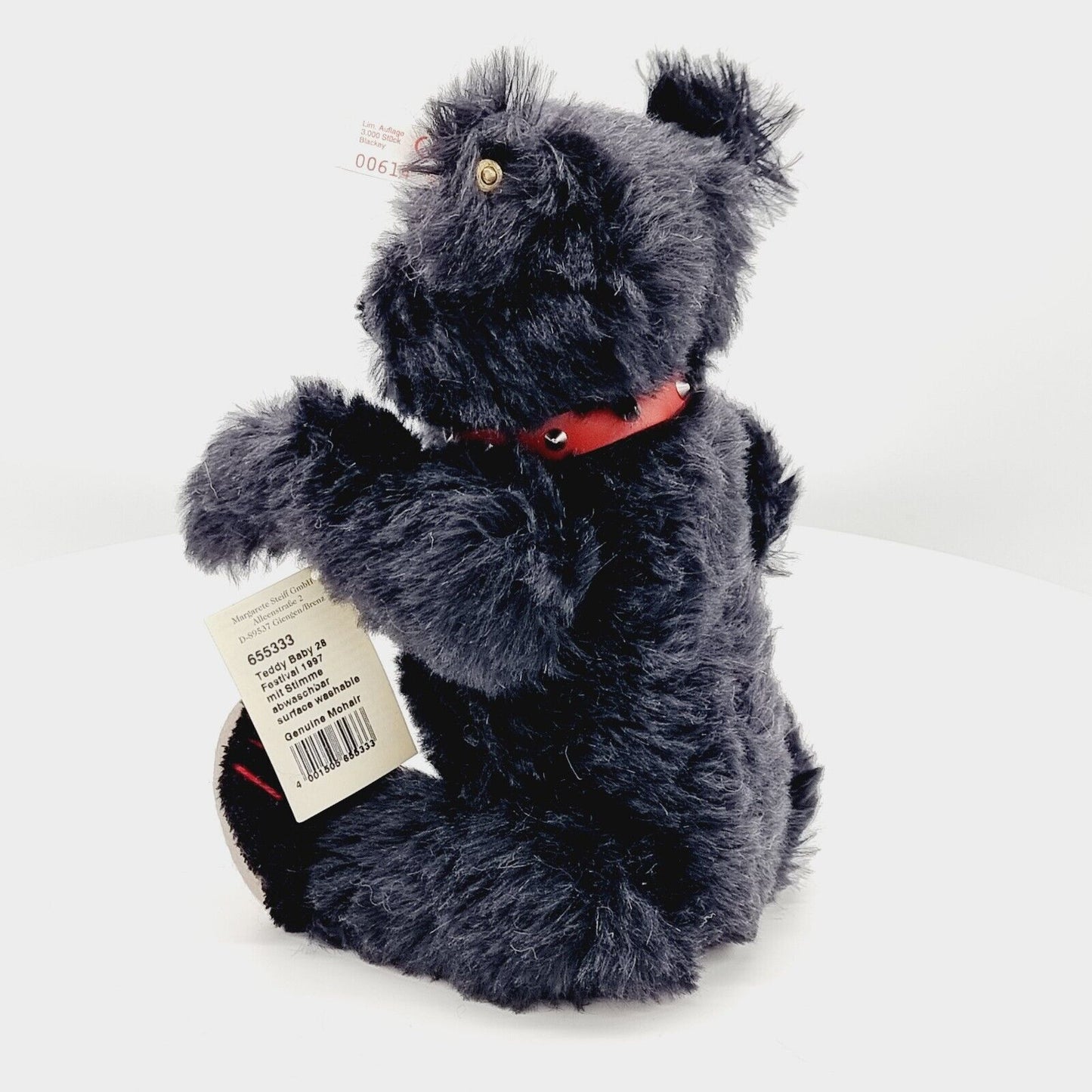 Steiff 655333 Blackey Baby Teddybär 28 cm 1. Steiff Festival 1997 mit Stimme