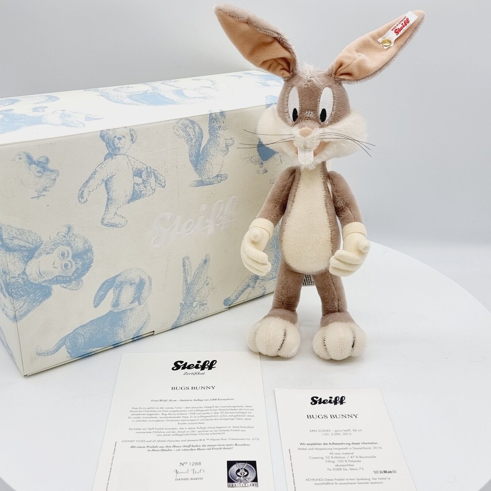 Steiff 355042 Warner Bros Bugs Bunny aus Looney Tunes limitiert 2000 a Teddy Sammler