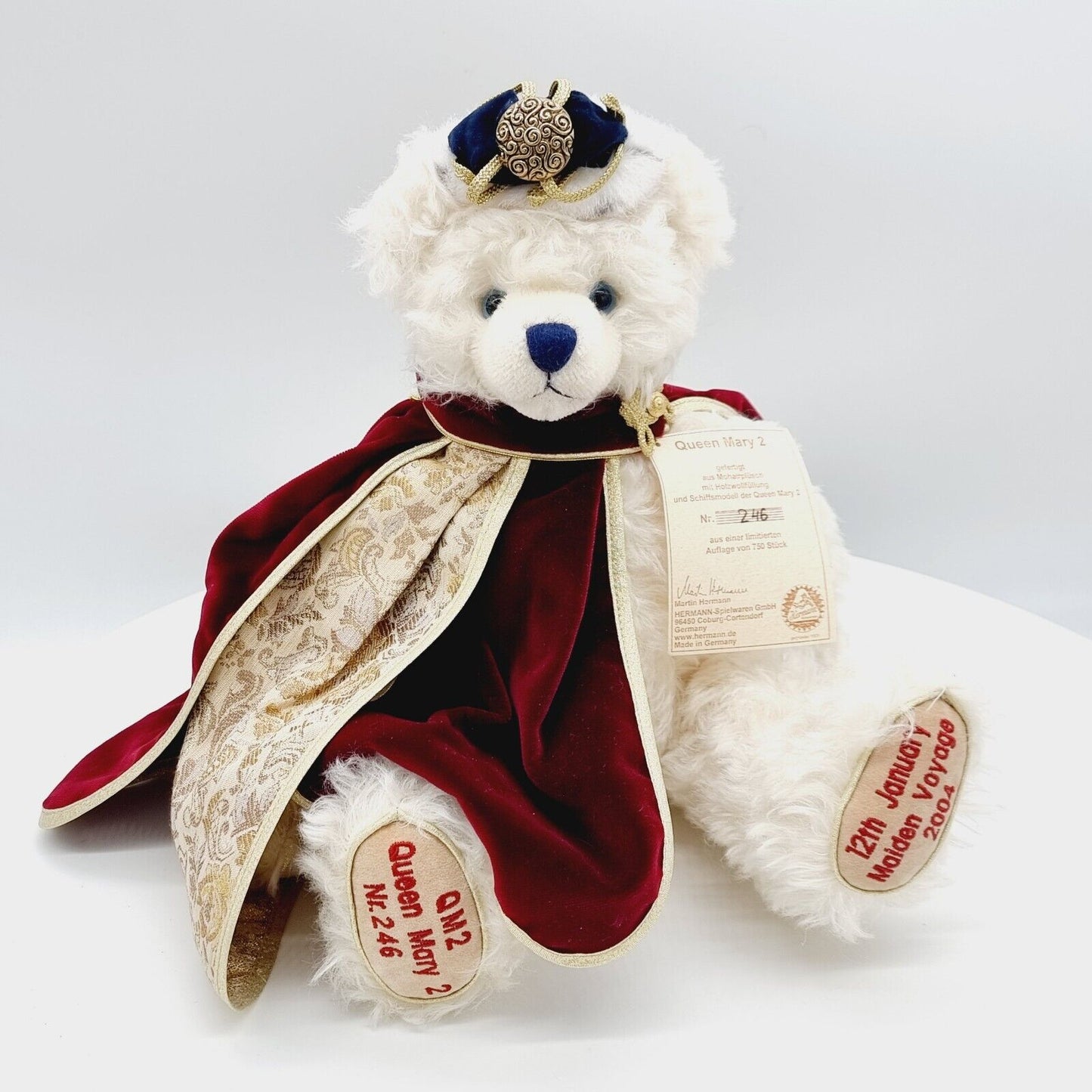 Hermann Coburg Teddybär Queen Mary II Celebration Bear limitiert 950 Mohair