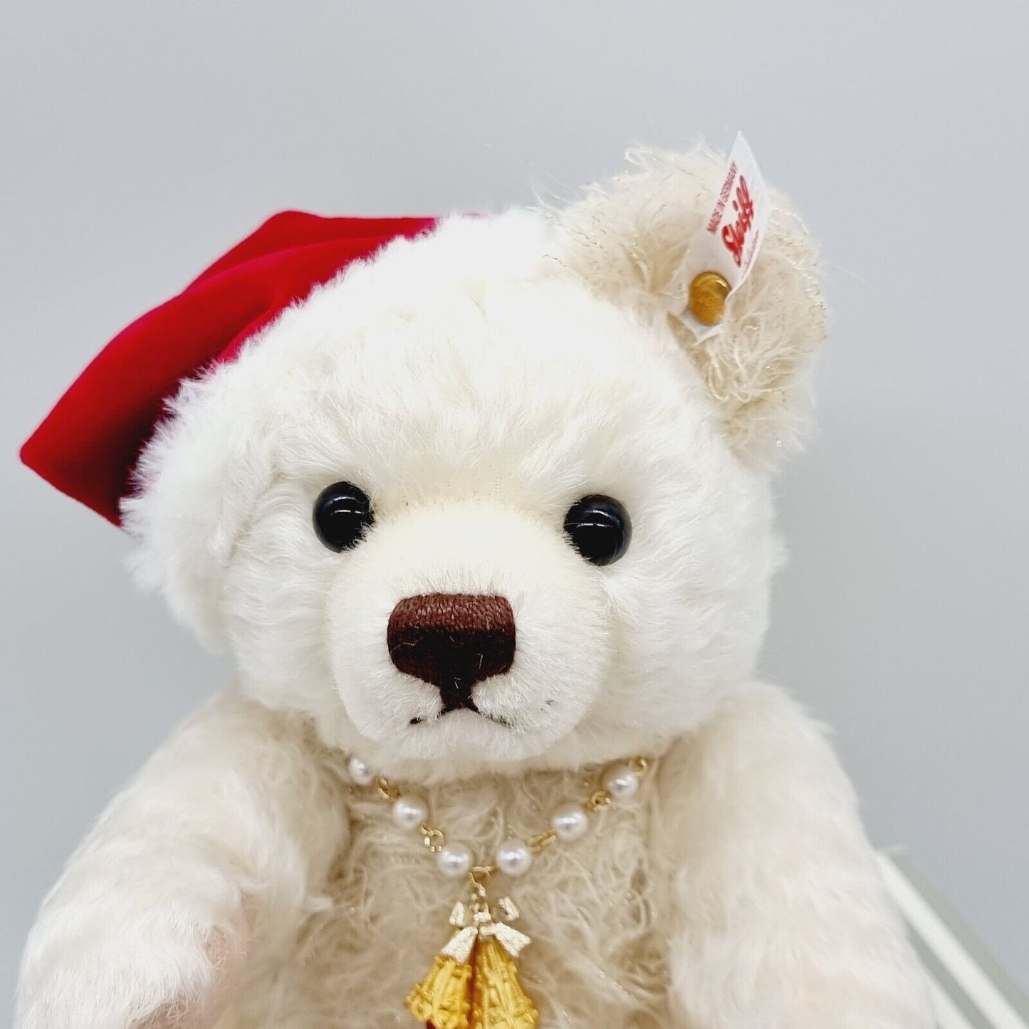 Steiff Teddybär Little Santa 2019 Pearl 678783 limitiert 1500 weiß 24 cm Mohair