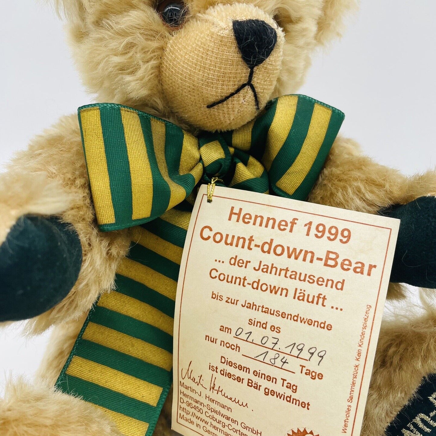 Hermann Coburg Count-down Teddybär Hennef 2000 limitiert auf 252 Tage