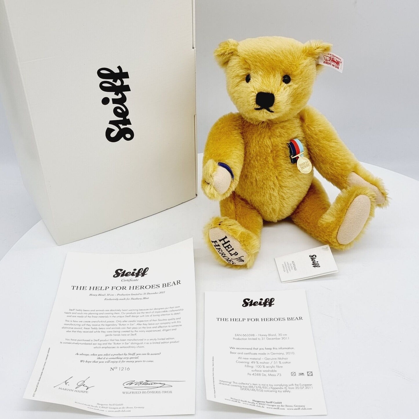 Steiff 663598 Teddybär Help for Heroes Bear Zeitlimitierung 30 cm Mohair