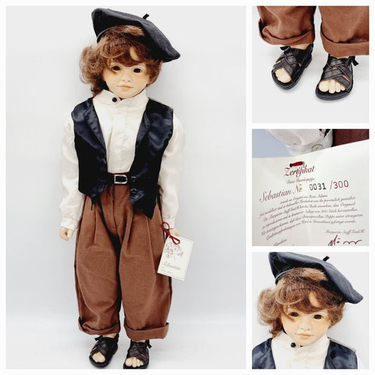 Steiff Künstlerpuppe Sebastian Rosa Adami 705113 limitiert 65 cm 1995 - 19996