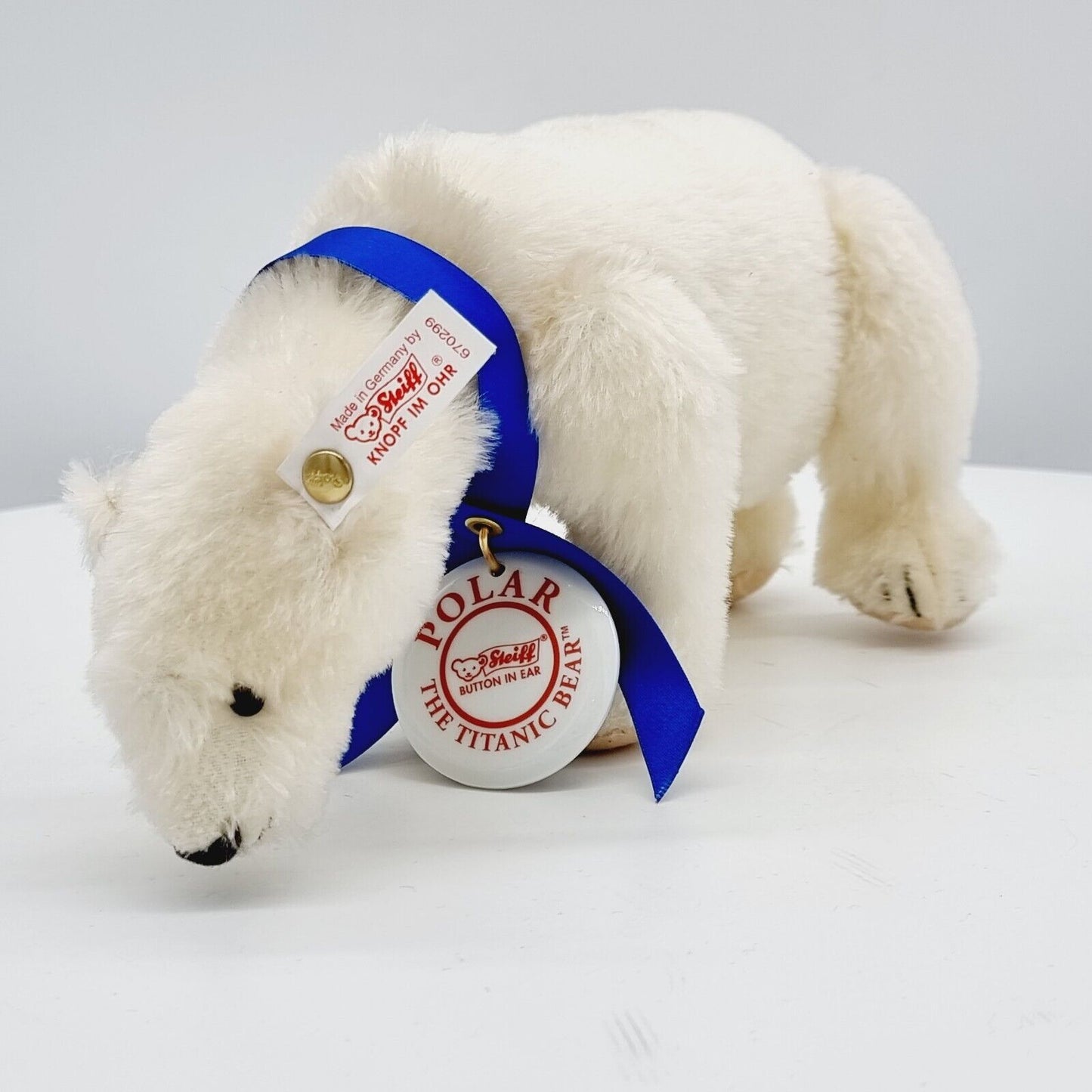 Steiff 670299 Polar The Titanic Bear Eisbär Mohair weiß 22 cm