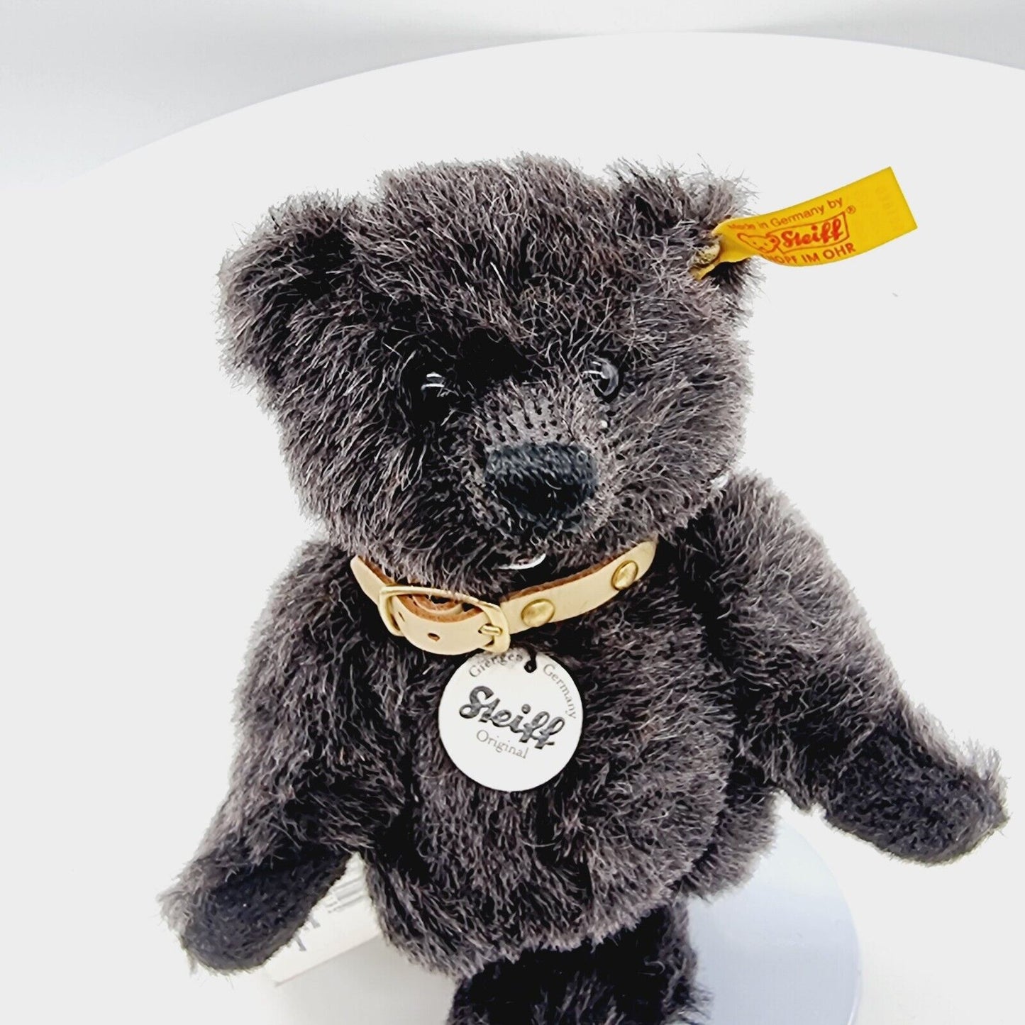 Steiff Classic Teddybär 039195 18 cm Alpaca braun/schwarz Halsband mit Etikett