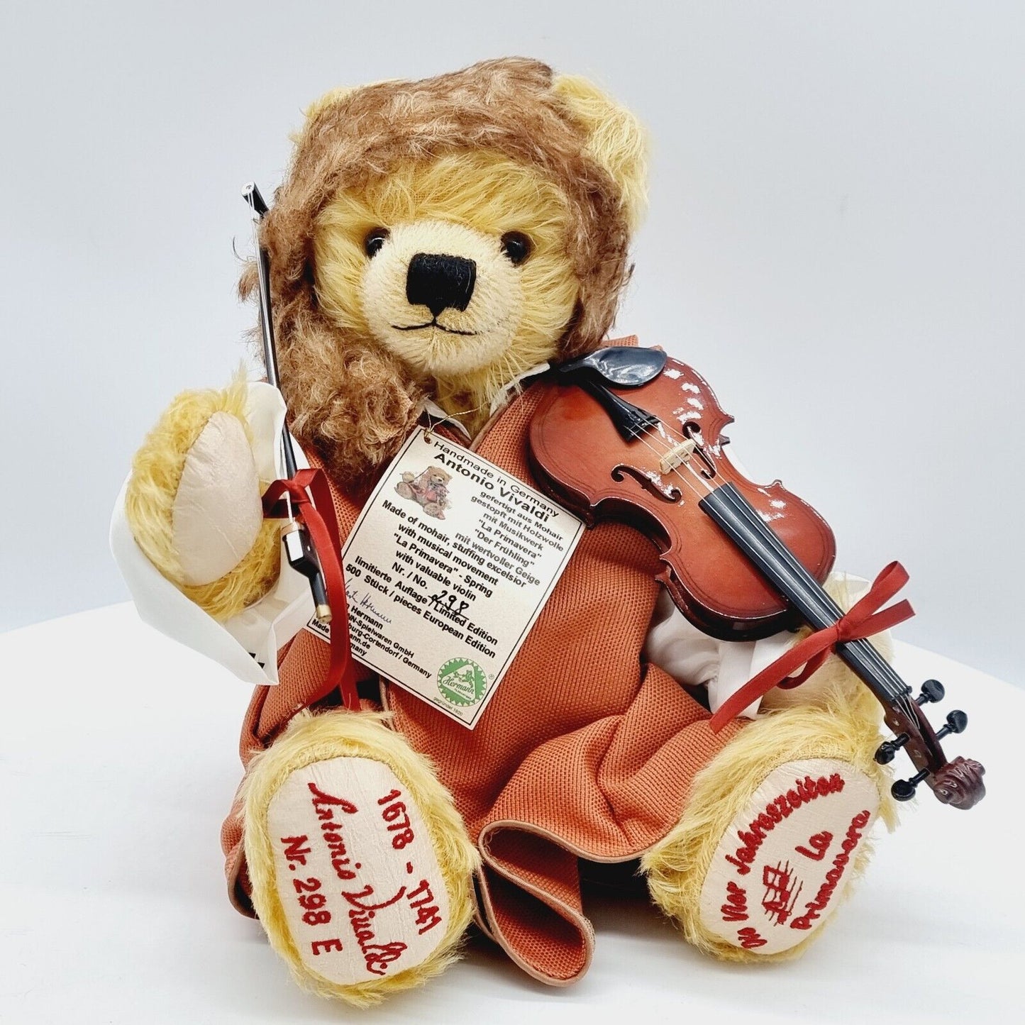 Hermann Coburg Teddybär Antonio Vivaldi limitiert 500 40 cm Mohair