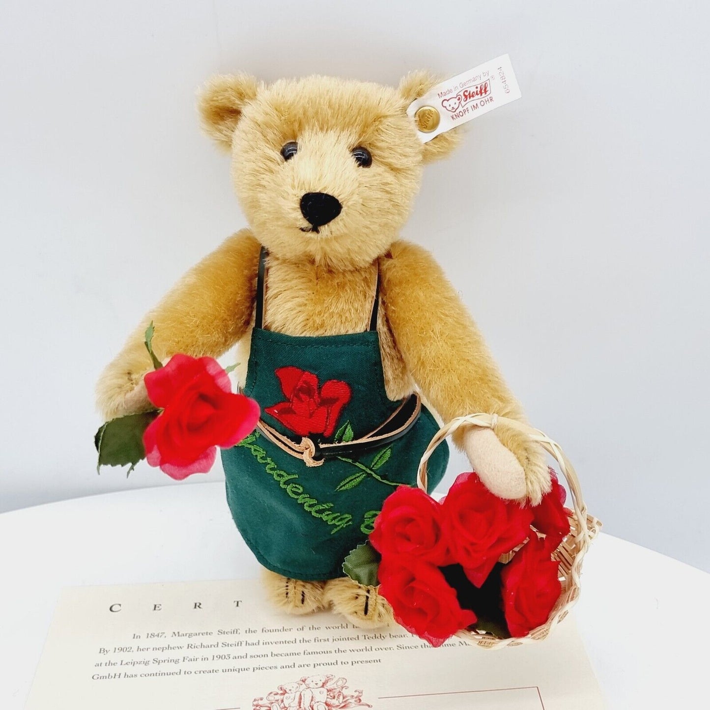 Steiff 654824 Teddybär Gärtner The Gardening Bear limitiert 4000 21 cm Mohair