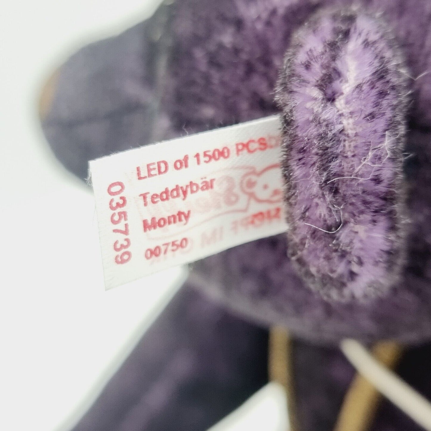 Steiff 035739 Teddybär Monty limitiert 1500 aus 2012 28 cm Mohair aubergine