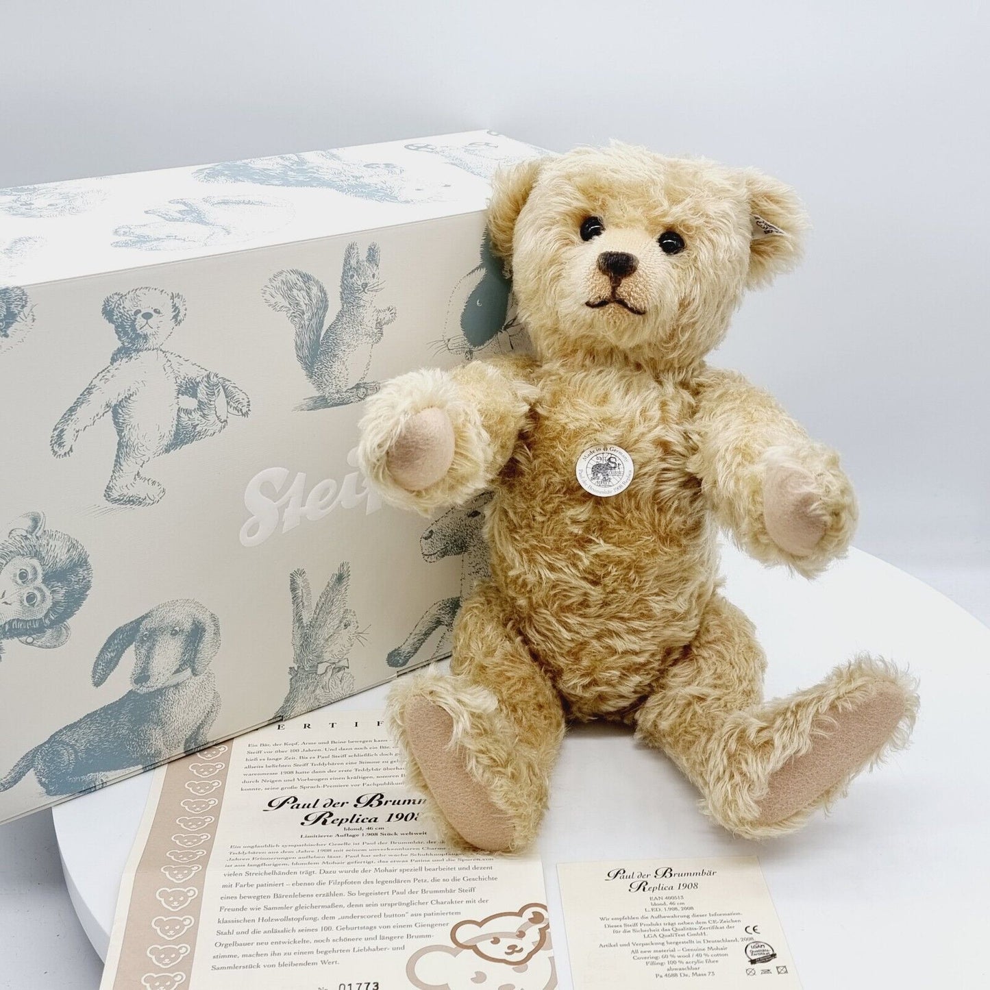 Steiff 400513 Teddybär Paul der Brummbär Replica 1908 blond imitiert 1908 46 cm