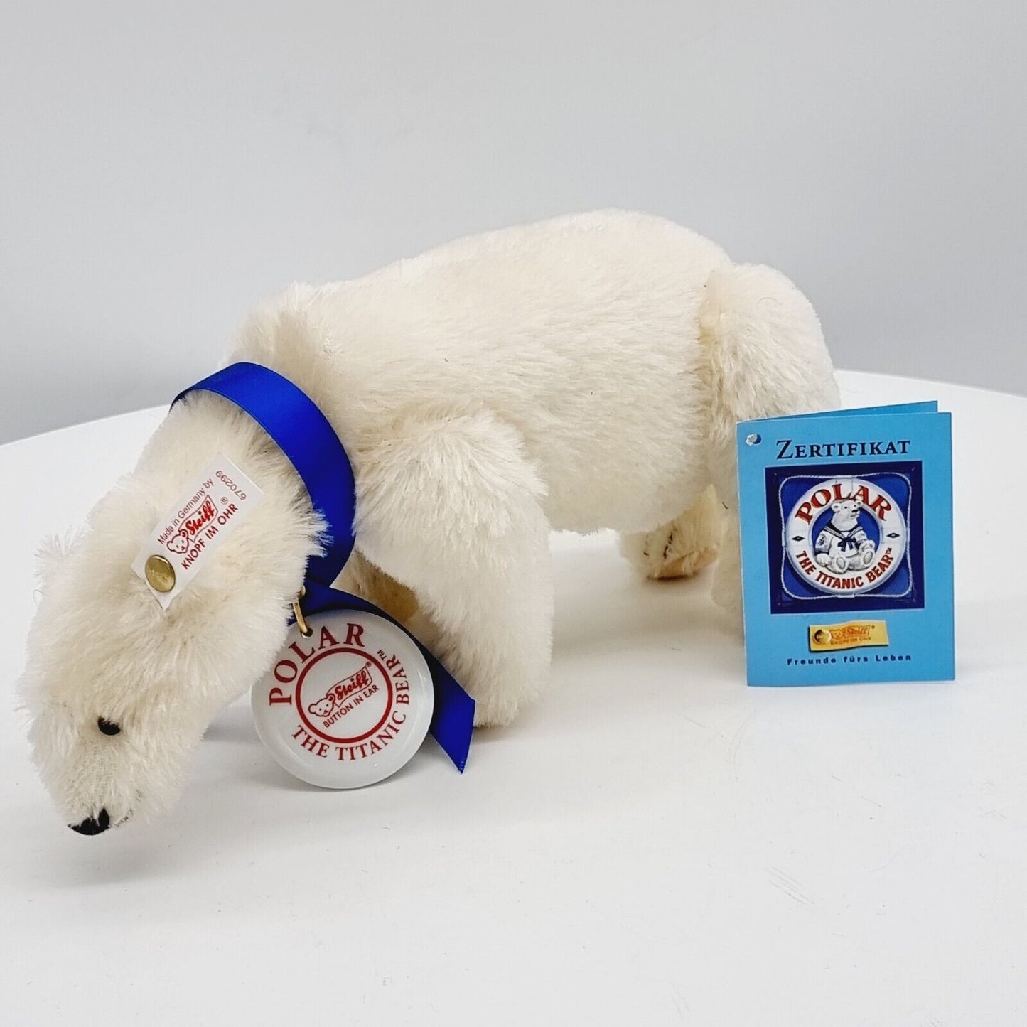 Steiff 670299 Polar The Titanic Bear Eisbär Mohair weiß 22 cm