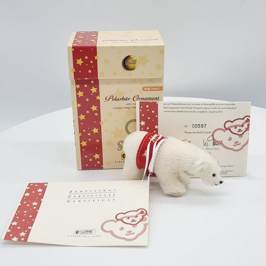 Steiff 037375 Polarbär Ornament 12 cm limitiert 2006 weiß Zertifikat OVP