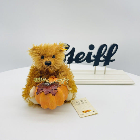 Steiff Teddybär Herbst mit Kürbis 028199 18cm Baumwolle