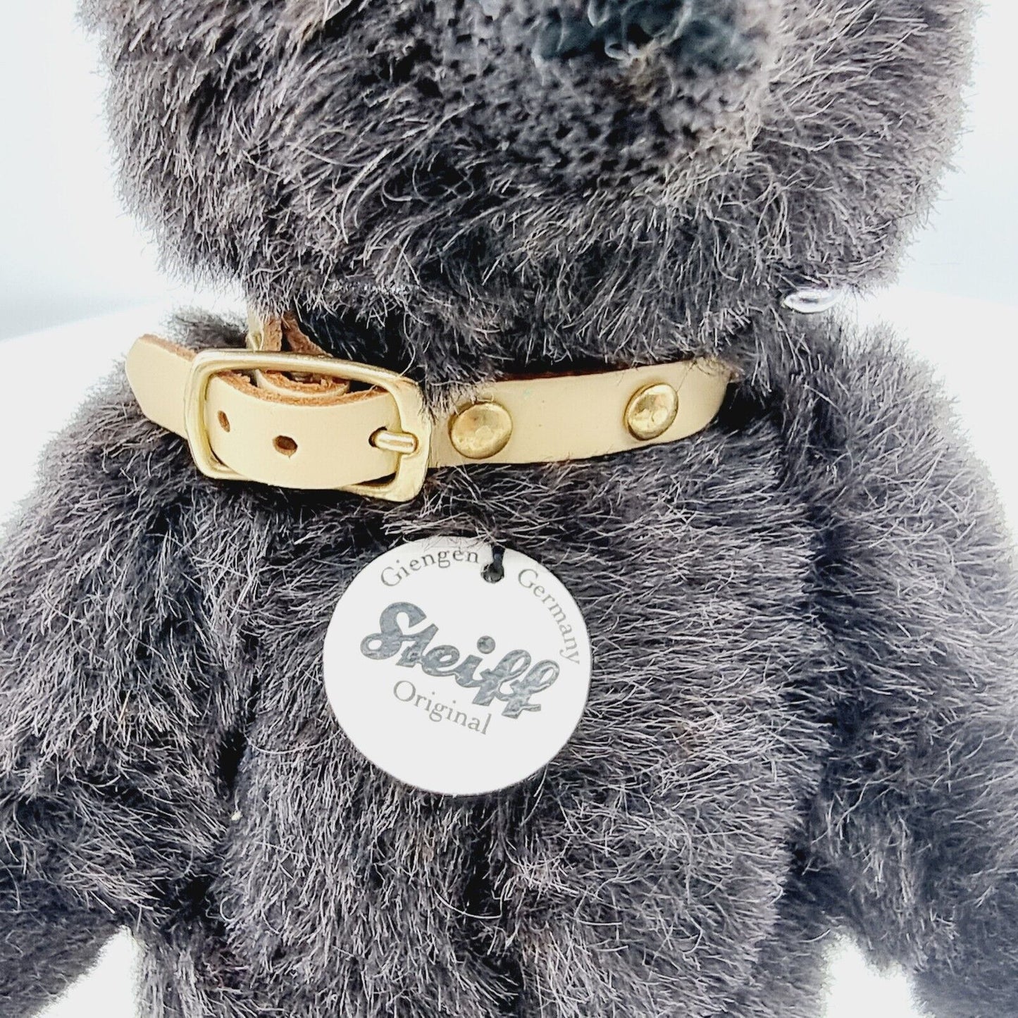 Steiff Classic Teddybär 039195 18 cm Alpaca braun/schwarz Halsband mit Etikett