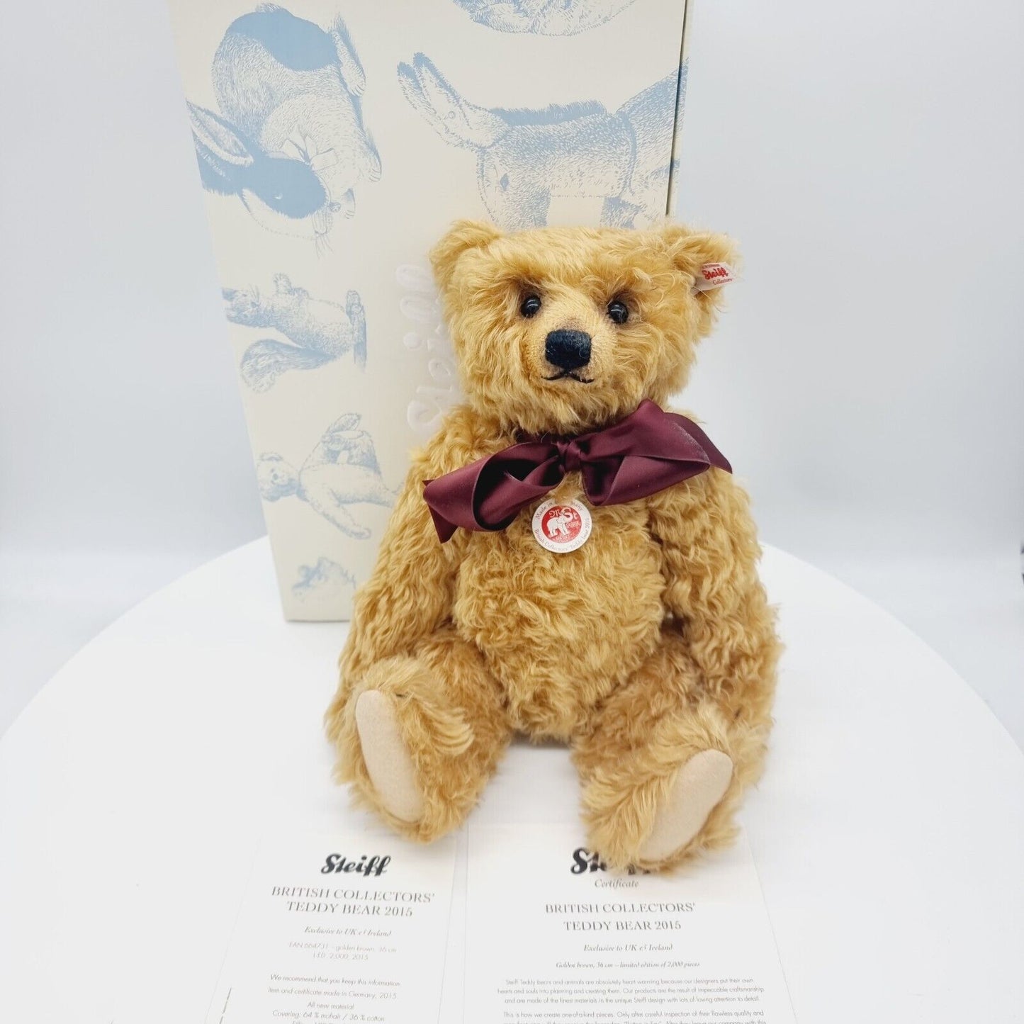 Steiff 664731 Teddybär British Collectors 2015 limitiert 2000 36 cm Mohair