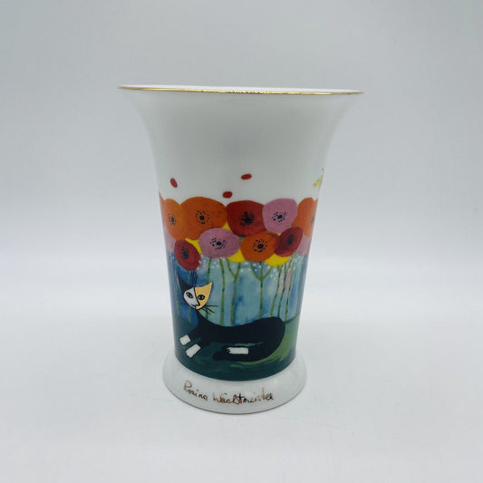 Goebel Rosina Wachtmeister Vase Nero mit Katzen und Klatschmohn