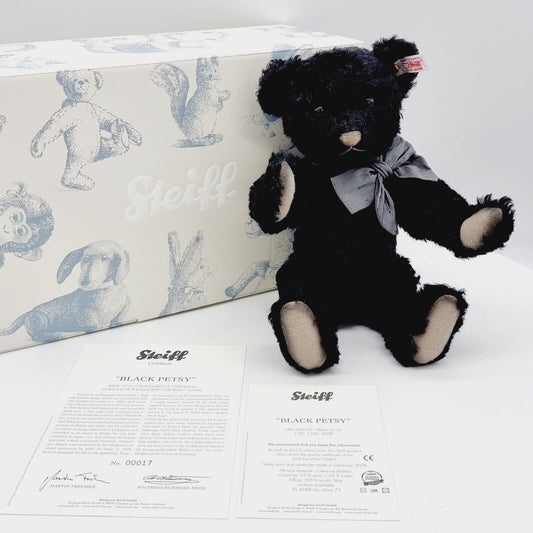 Nr. 17! Steiff 663178 Teddybär Petsy schwarz limitiert 1500 aus 2008 32 cm