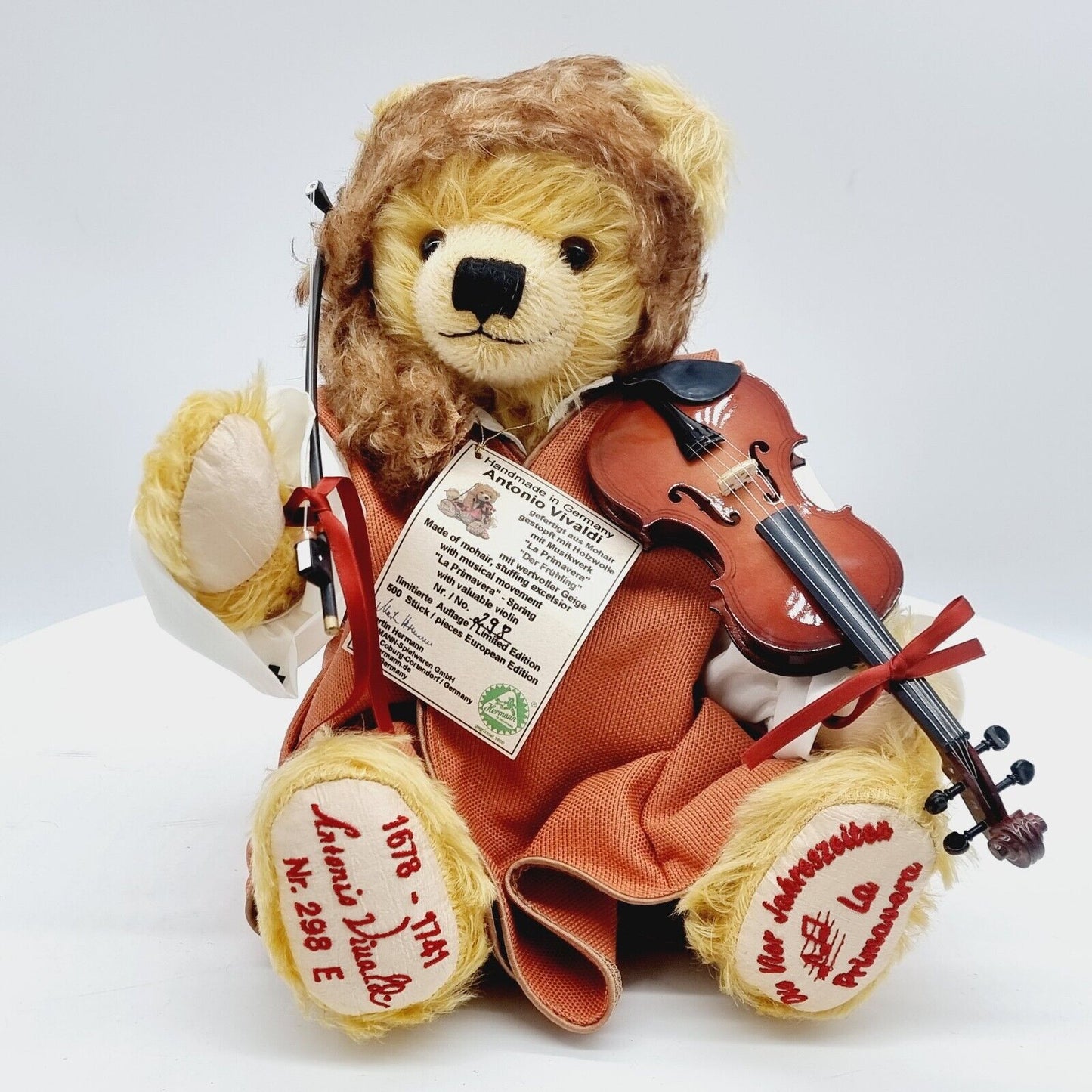 Hermann Coburg Teddybär Antonio Vivaldi limitiert 500 40 cm Mohair