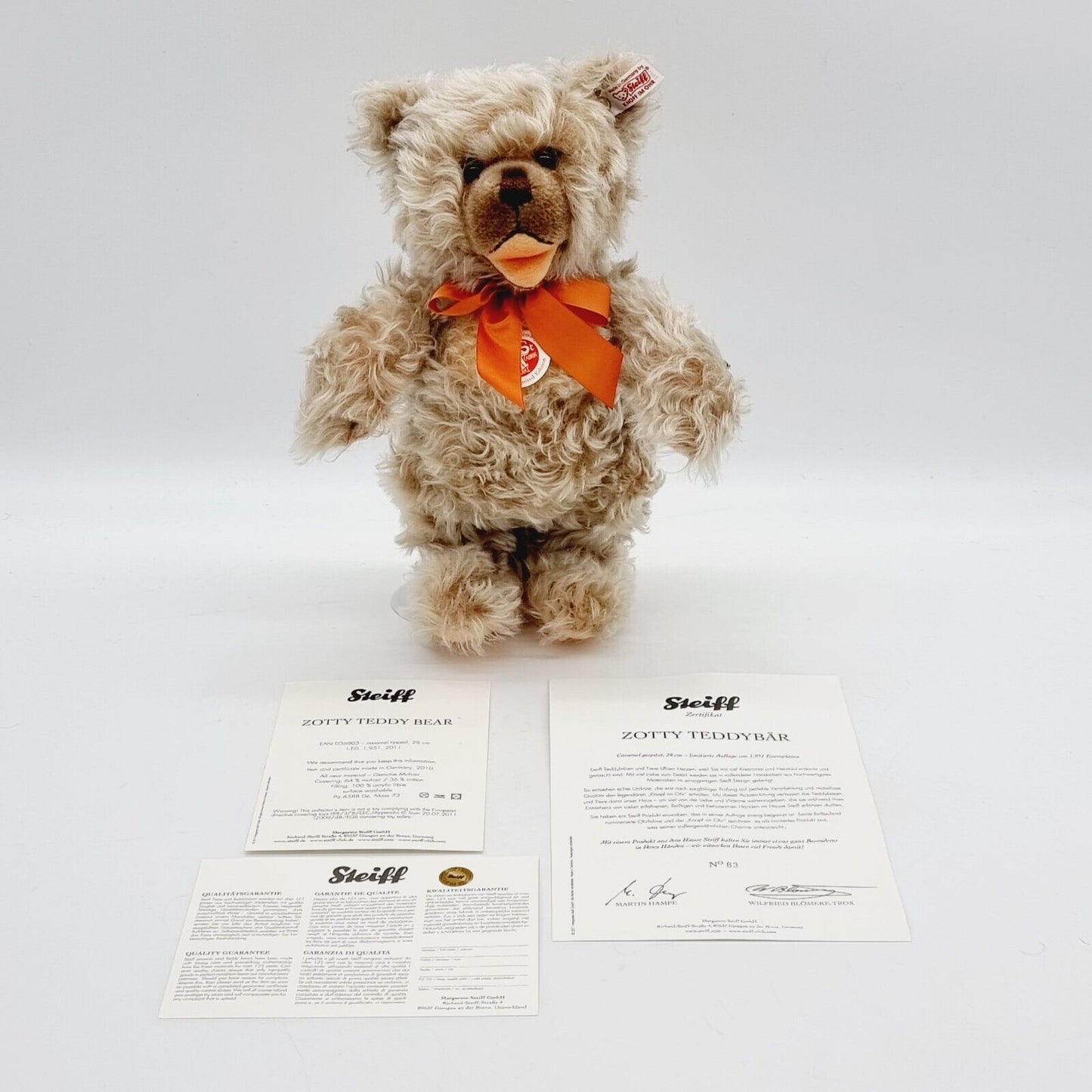 Steiff Zotty Teddybär 036903 limitiert 1951 aus 2011 28cm Mohair neuwertig