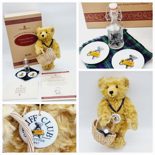 Steiff 420108 Picknick Bär 1997 Club Edition 1997/98  OVP 34 cm limitiert OVP
