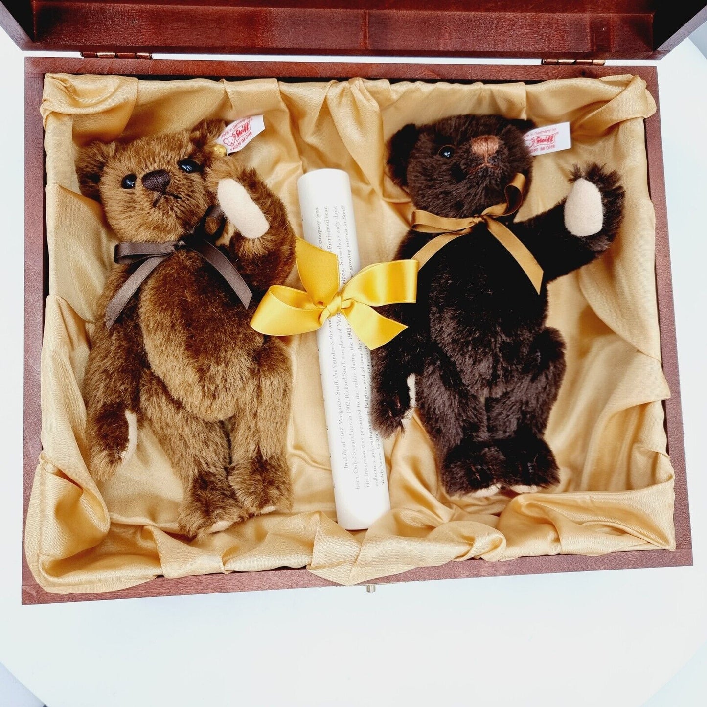 Nr. 59! Steiff 660320 Ambao Chocolate Belgium Bear Set limitiert 1500 aus 2001