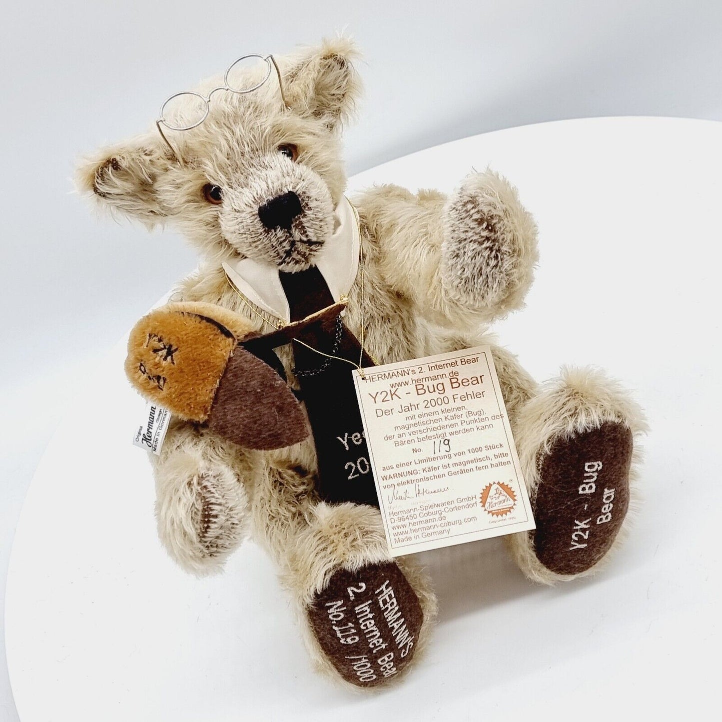 Hermann Coburg 12262-1 Teddybär Y2K Bug Bear limitiert 1000 37 cm Mohair