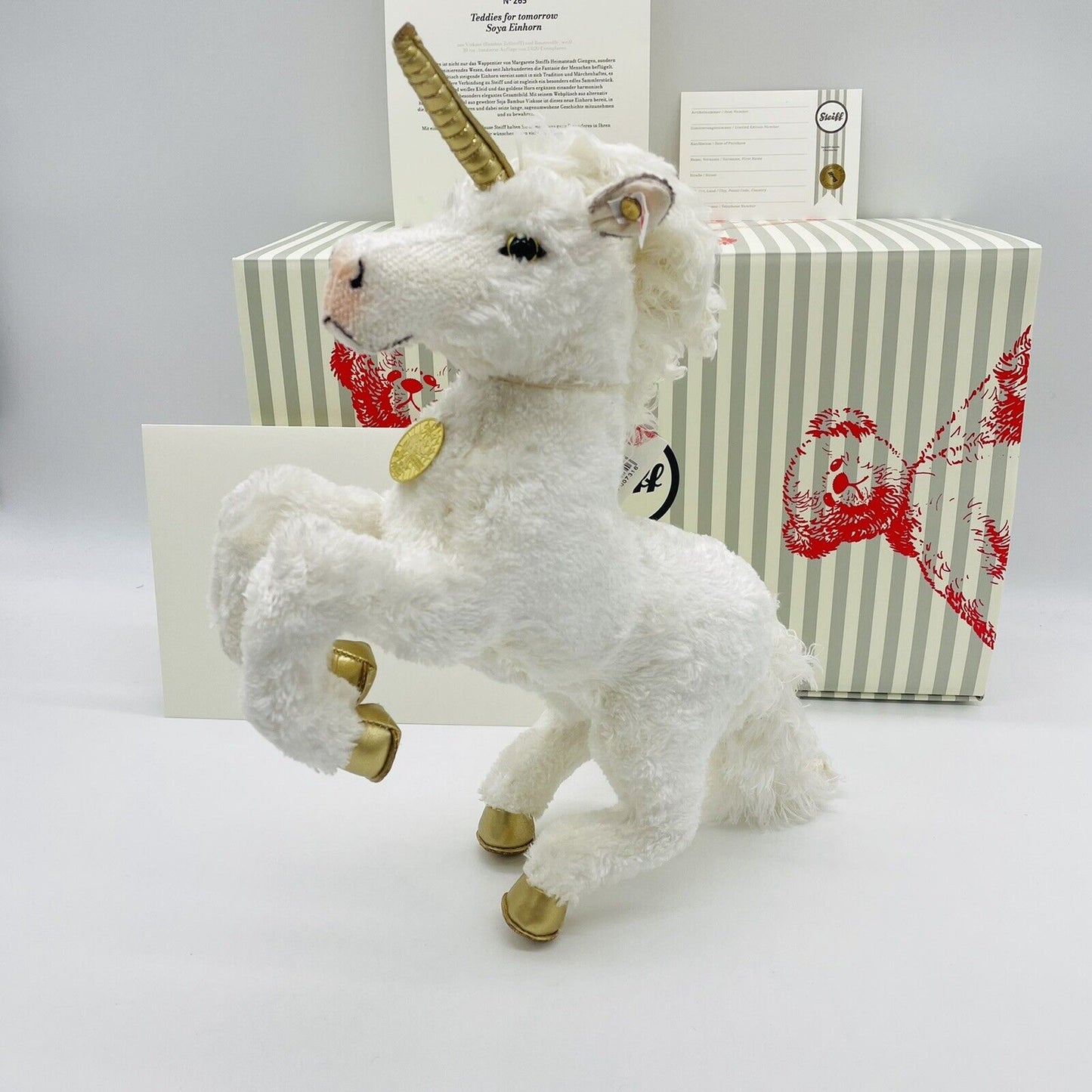 Steiff Teddies for tomorrow Soya Einhorn 007316, 30 cm limitiert 2020 Mohair