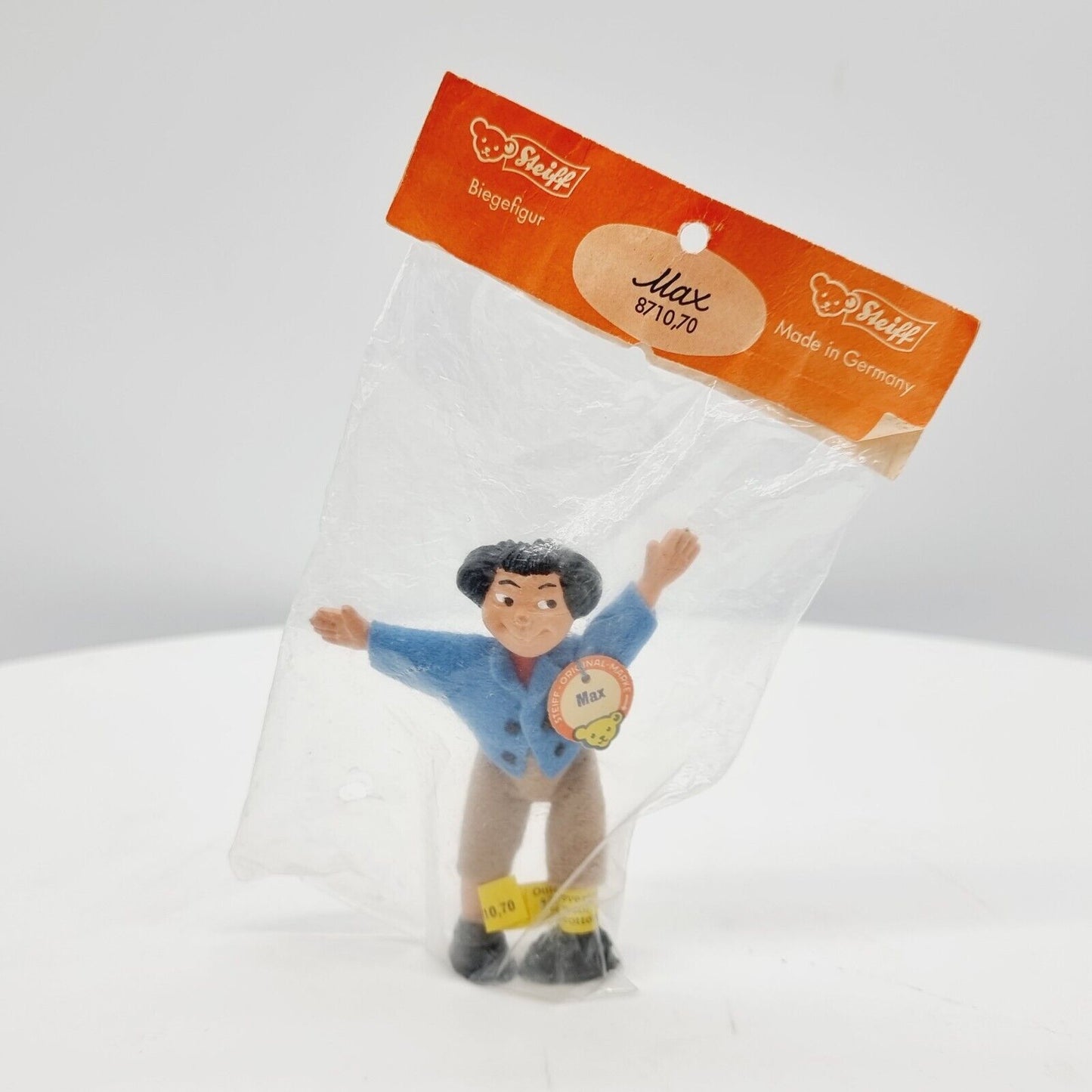 Steiff 8710,70 Biegefigur Max mit Filzbekleidung Originalverpackung 1962 - 1963