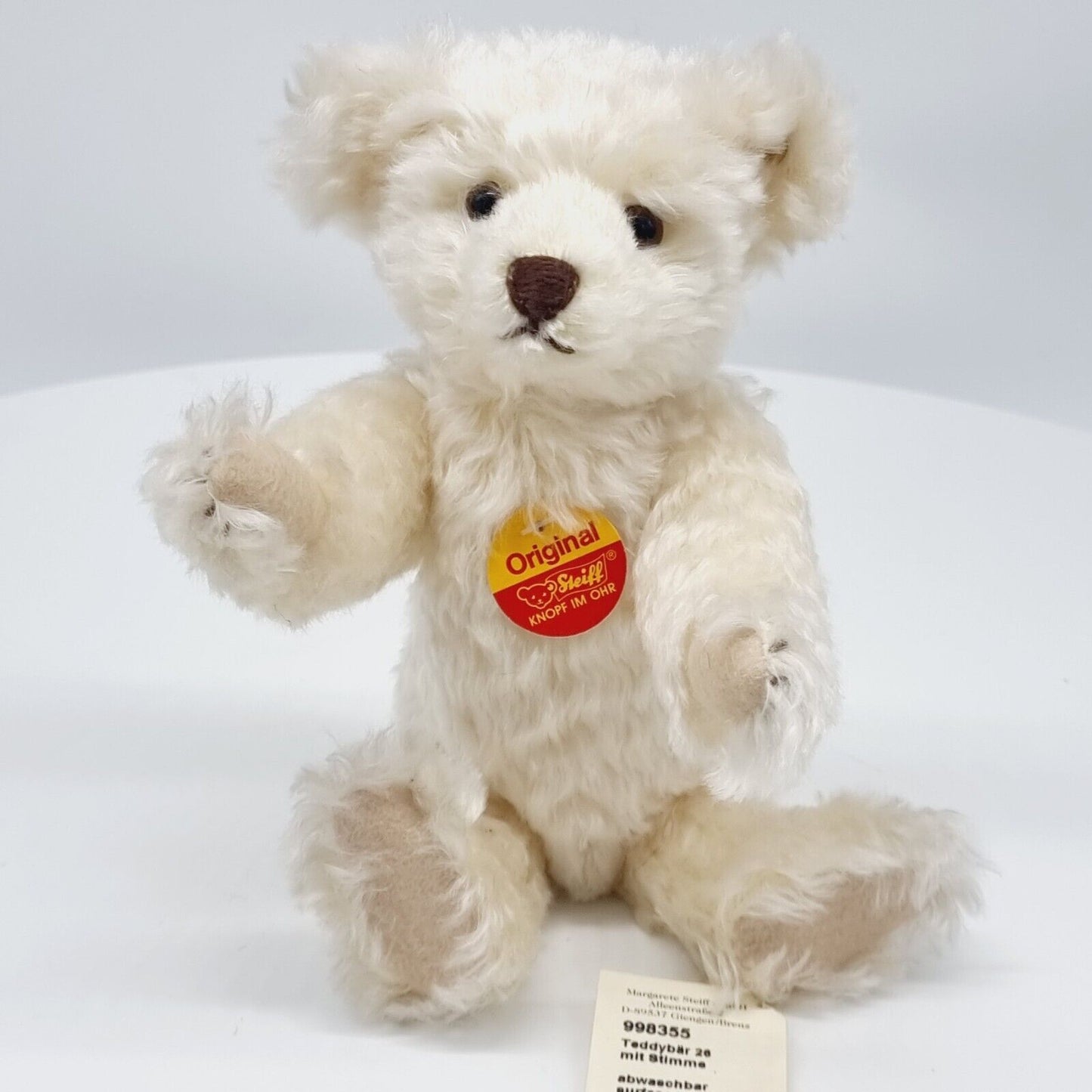 Steiff 998355 Teddybär 26 cm mit Stimme B-Ware mit blankem Knopf ohne Fahne