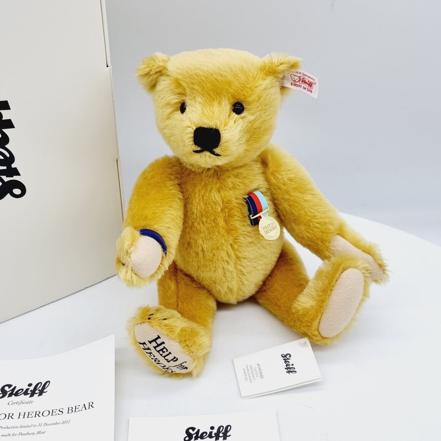 Steiff 663598 Teddybär The Help for Heroes Bear Zeitlimitierung 30 cm Mohair