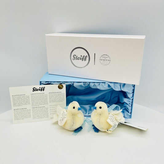 Steiff 034107 Swarovski Taubenset limitiert 7 cm Mohair