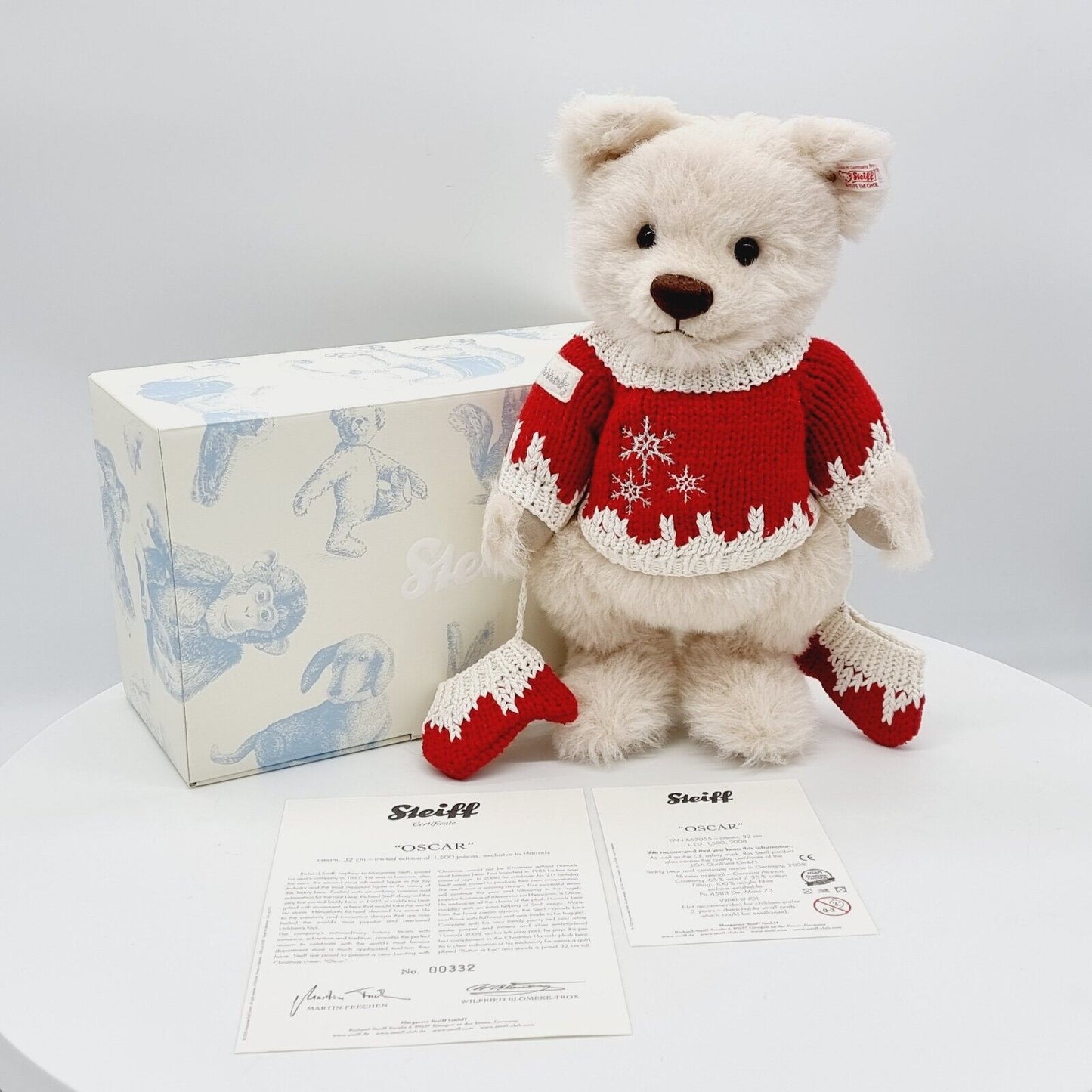 Steiff 663055 Teddybär Oscar für Harrods limitiert 1500 aus 2008 Alpaca  32 cm