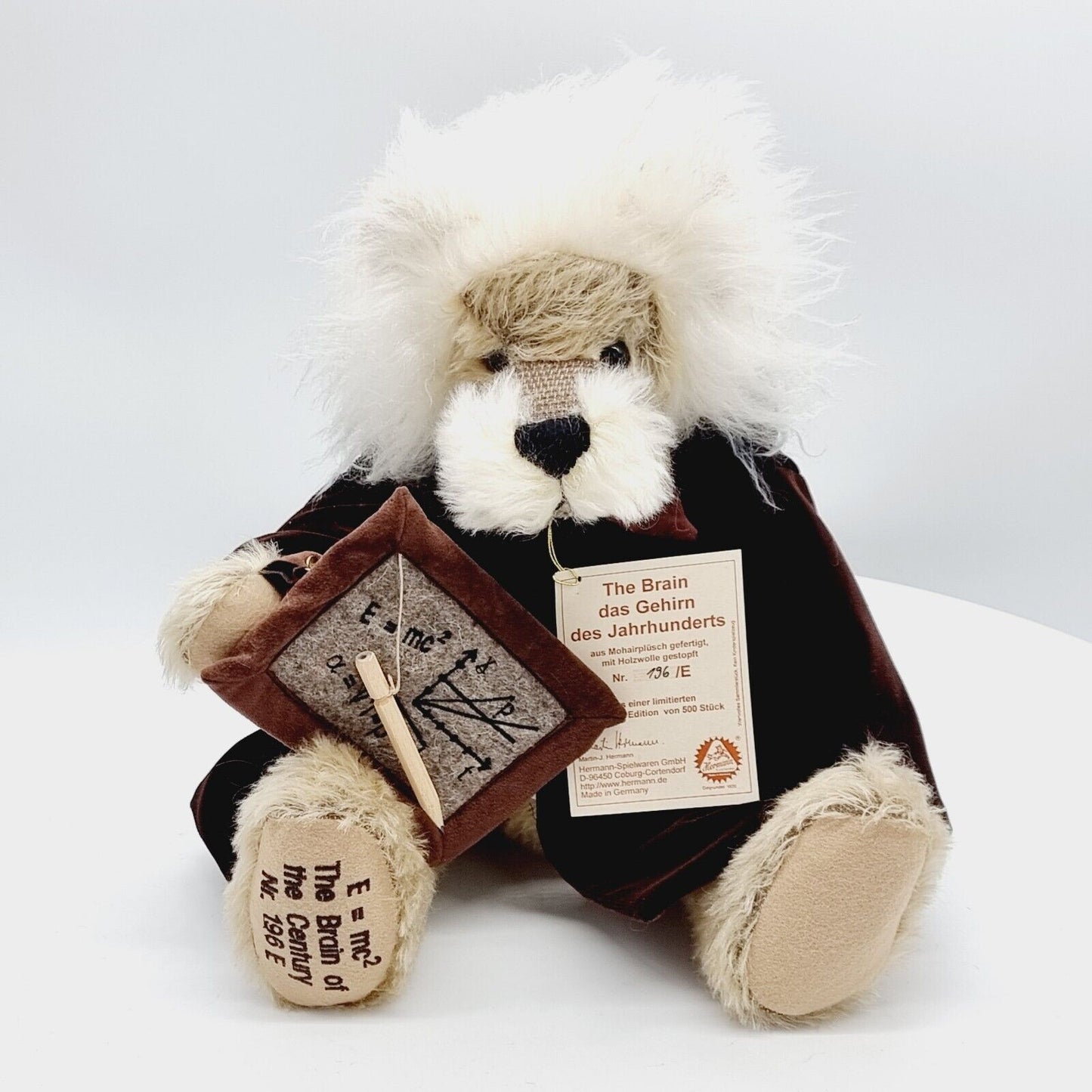 Hermann Coburg 19047-7 Teddybär Albert Einstein The Brain limitiert 500 35 cm