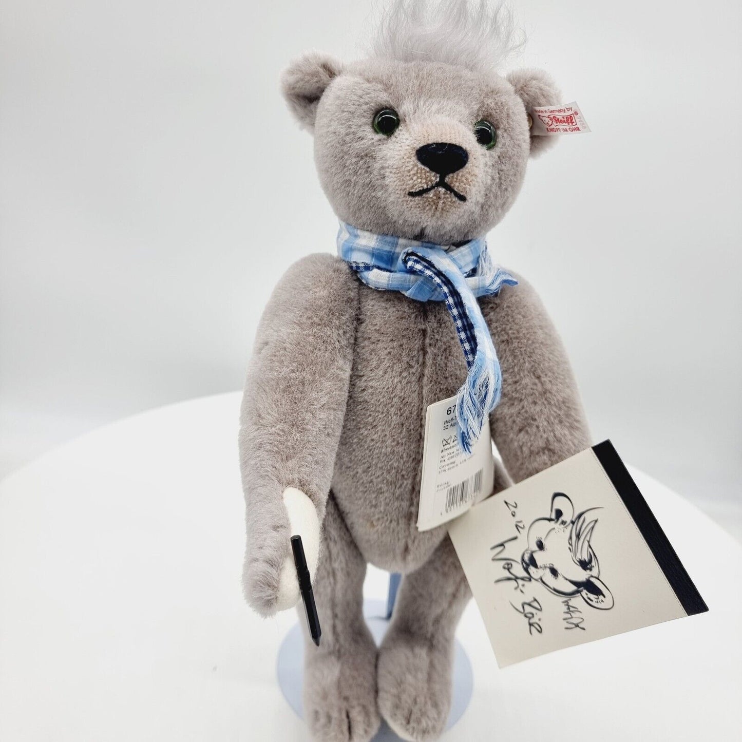 Steiff 673429 Wolfi Teddybär 32 cm Alpaca grau Jahr 2012 Wolfgang Joop