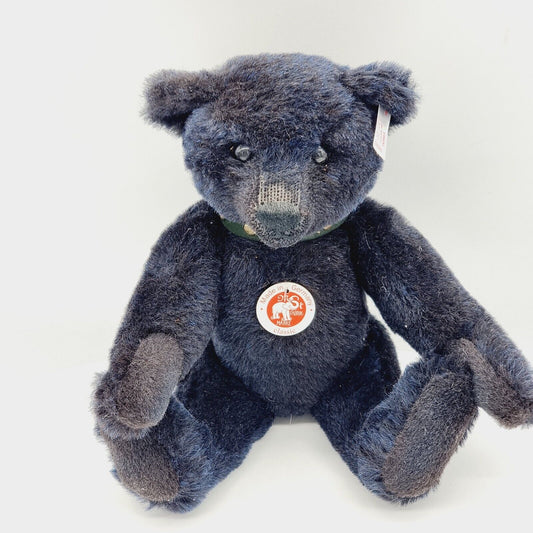 Steiff 038280 Teddybär schwarz mit Halsband und Brummstimme 32 cm limitiert