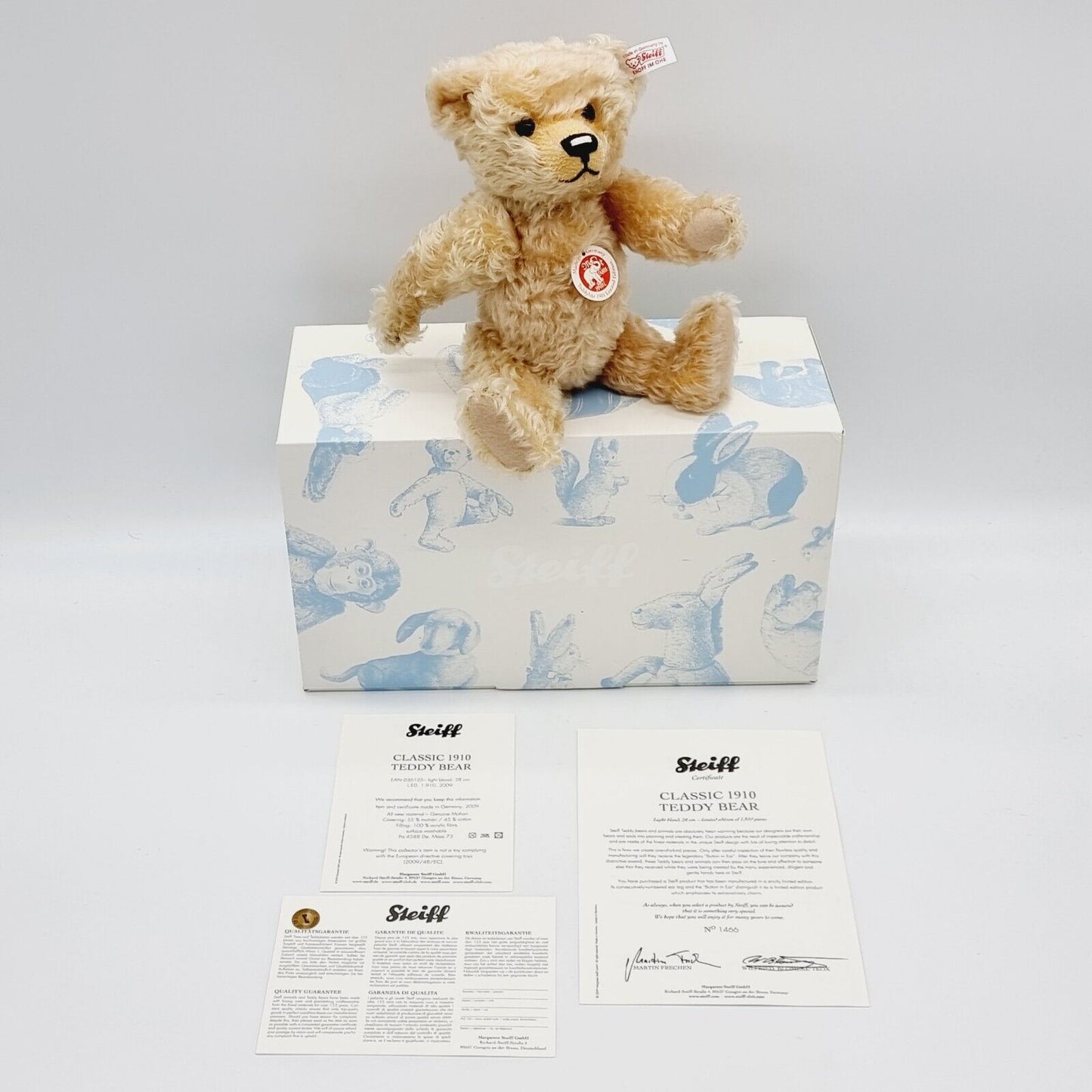 Steiff Classic Teddybär 1910 EAN 036125 limitiert 28 cm 2009 Zertifikat OVP