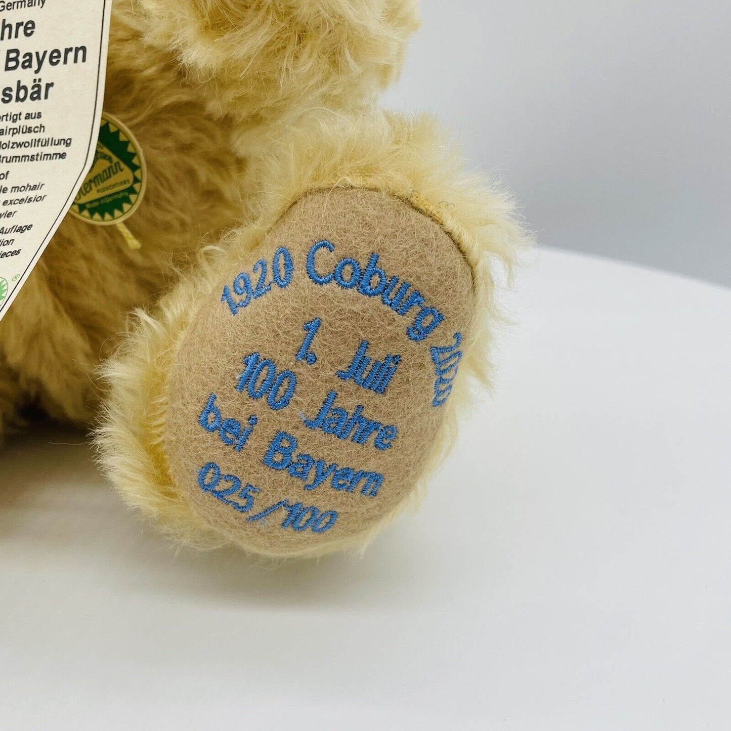 Hermann Coburg Teddybär 100 Jahre Coburg bei Bayern limitiert 100 35cm Mohair