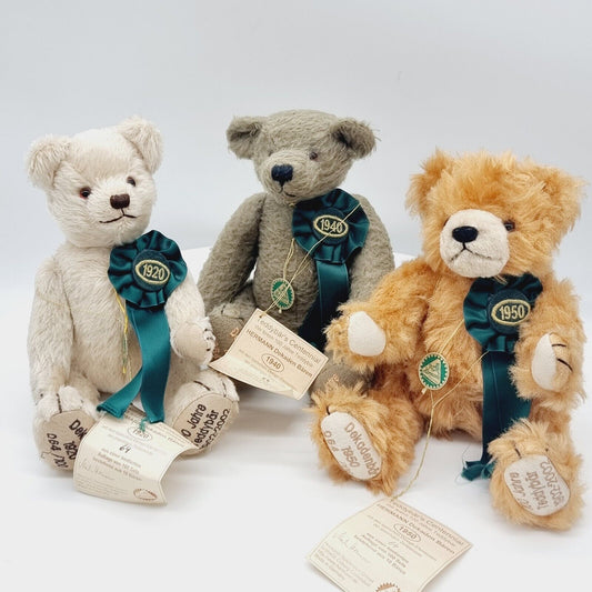 Hermann Set 3 Dekaden Teddybären 1920 + 1940 + 1950 limitiert 100 Stück