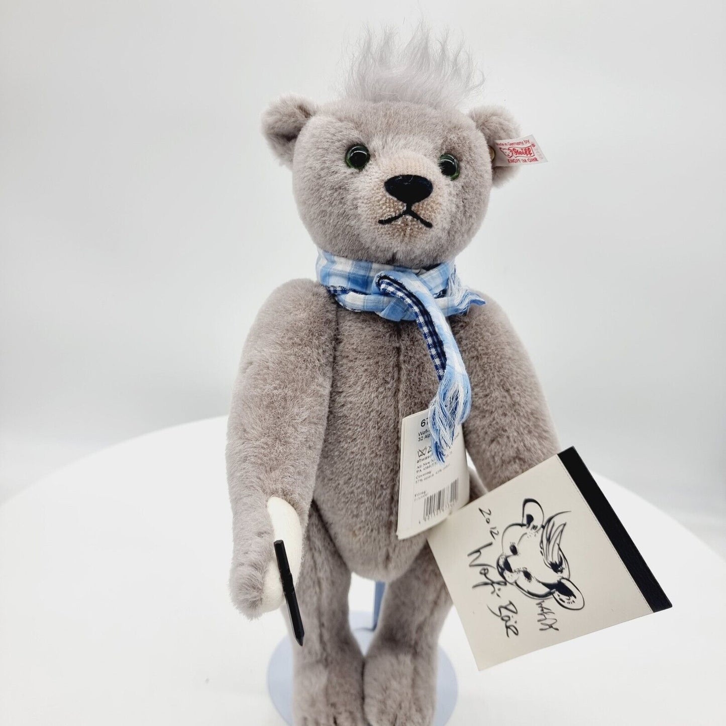 Steiff 673429 Wolfi Teddybär 32 cm Alpaca grau Jahr 2012 Wolfgang Joop