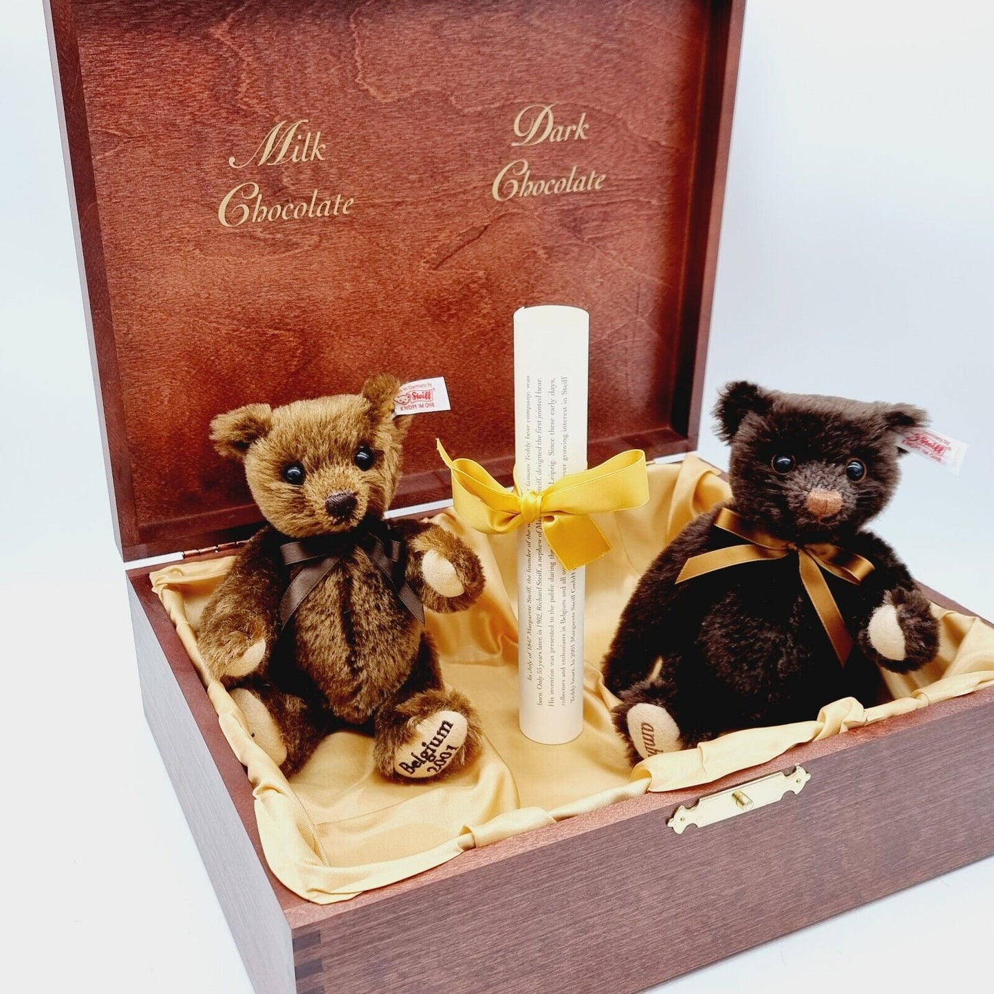 Nr. 59! Steiff 660320 Ambao Chocolate Belgium Bear Set limitiert 1500 aus 2001