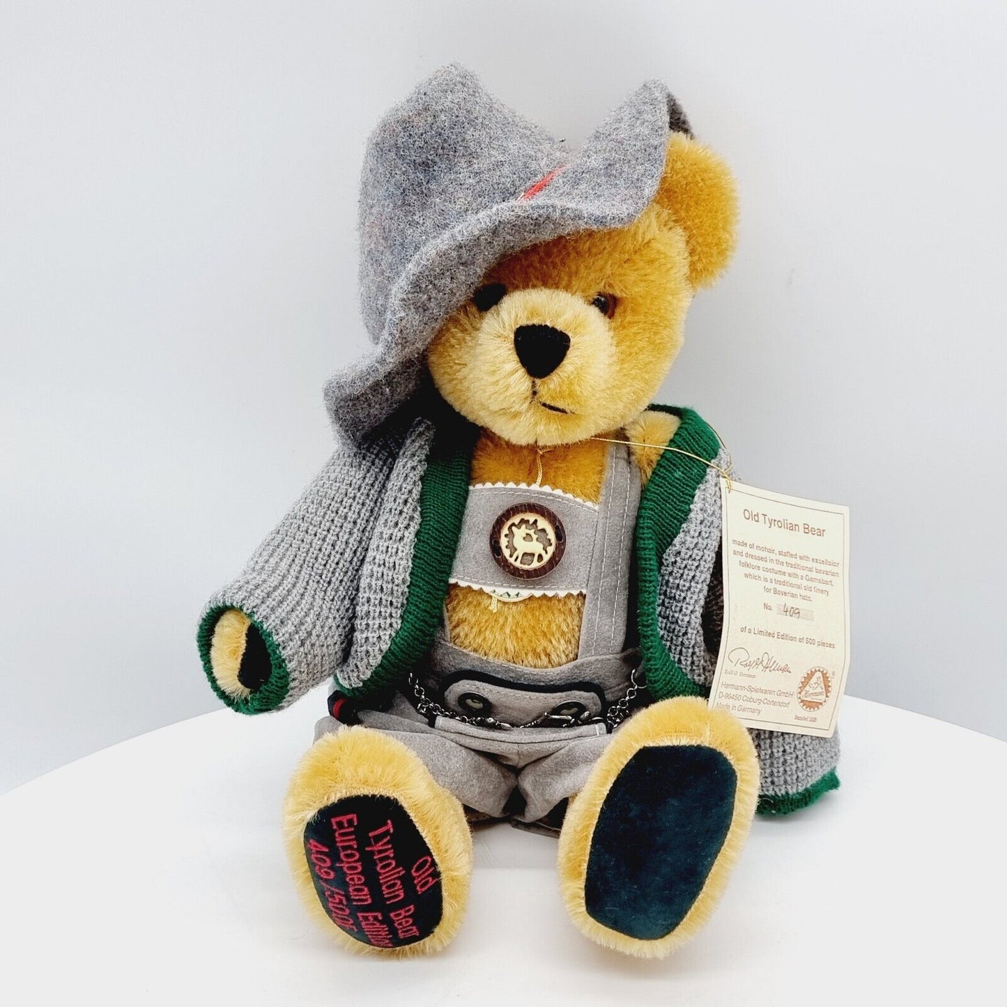 Hermann Coburg 19961-6 Old Tyrolian Bear limitiert 500 aus 1998 40 cm Mohair