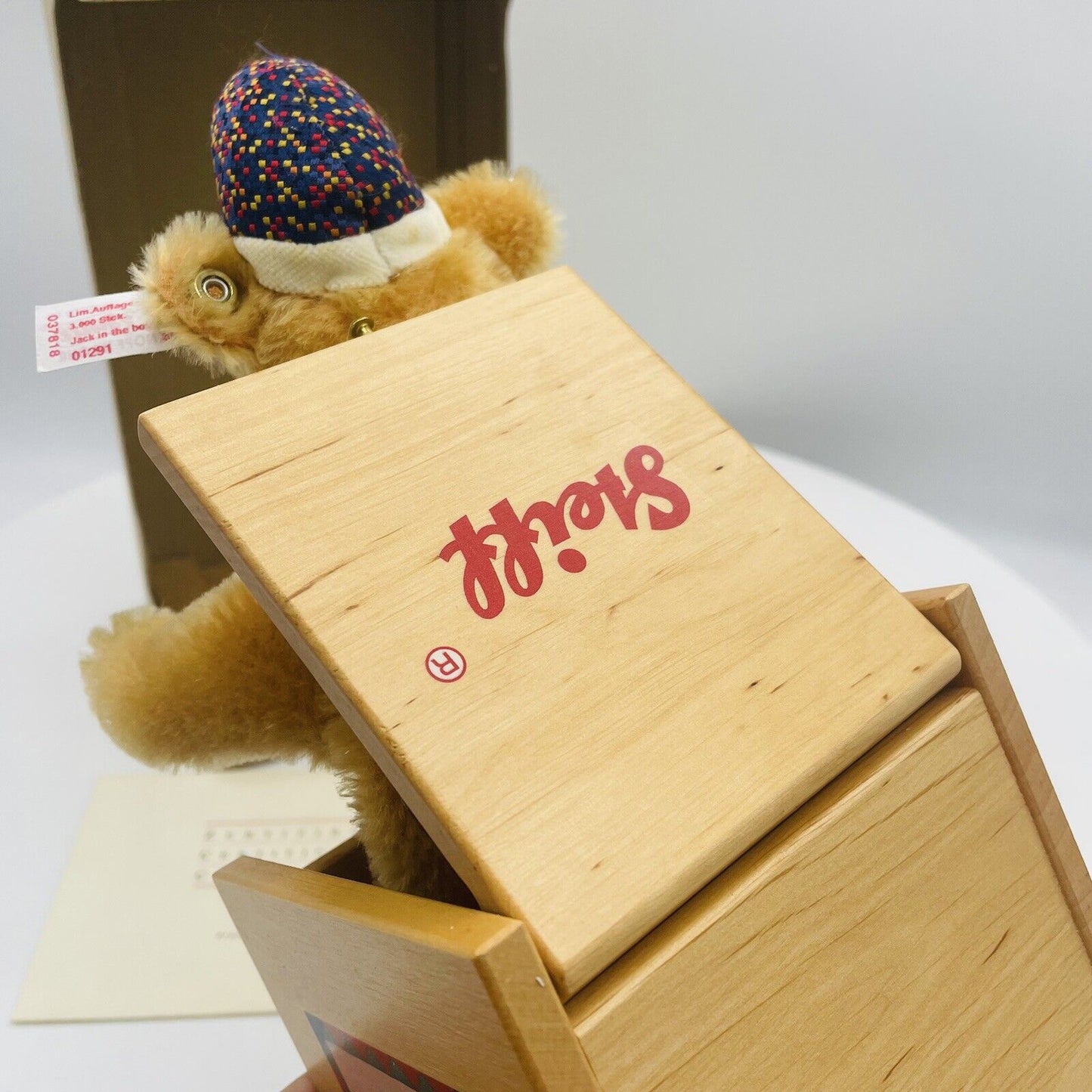 Steiff Teddybär Jack in the Box limitiert 3000 aus 2003 23cm Mohair